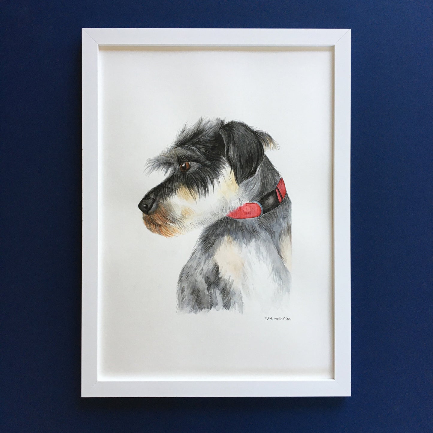 Pet portrait - fine liner and watercolour
